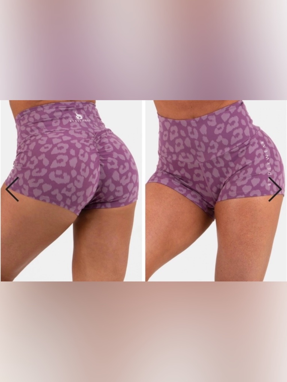 RYDERWEAR | Purple Animal Scrunch Bum Shorts | Size S